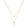 14K Yellow Gold Layered Pave Diamond Bar and Spike Pendant Necklace - 0.23 ct