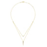 14K Yellow Gold Layered Pave Diamond Bar and Spike Pendant Necklace - 0.23 ct