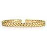 14K Yellow Gold Leaf Cuff Bracelet