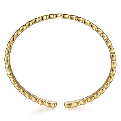 14K Yellow Gold Leaf Cuff Bracelet