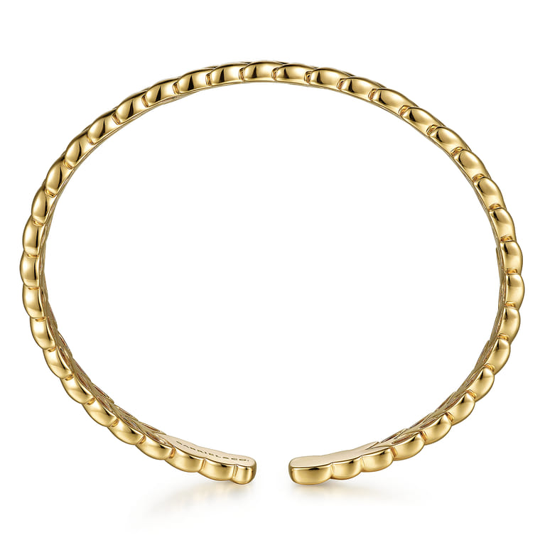14K Yellow Gold Leaf Cuff Bracelet - Shot 3