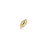 14K Yellow Gold Leaf Single Flatback Stud Earring