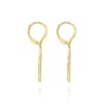 14K Yellow Gold Leverback Graduating Diamond Chevron Drop Earrings - 0.25 ct