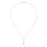 14K Yellow Gold Linear Diamond Cluster Drop Pendant Necklace - 0.8 ct