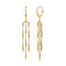 14K Yellow Gold Linear Gold Chandelier Earrings