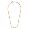 14K Yellow Gold Link Chain Necklace with Oval Stations