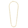 14K Yellow Gold Link Chain Necklace with Oval Stations