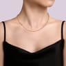 14K Yellow Gold Link Chain Necklace with Twisted Rope Stations
