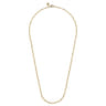 14K Yellow Gold Link Chain Necklace with Twisted Rope Stations