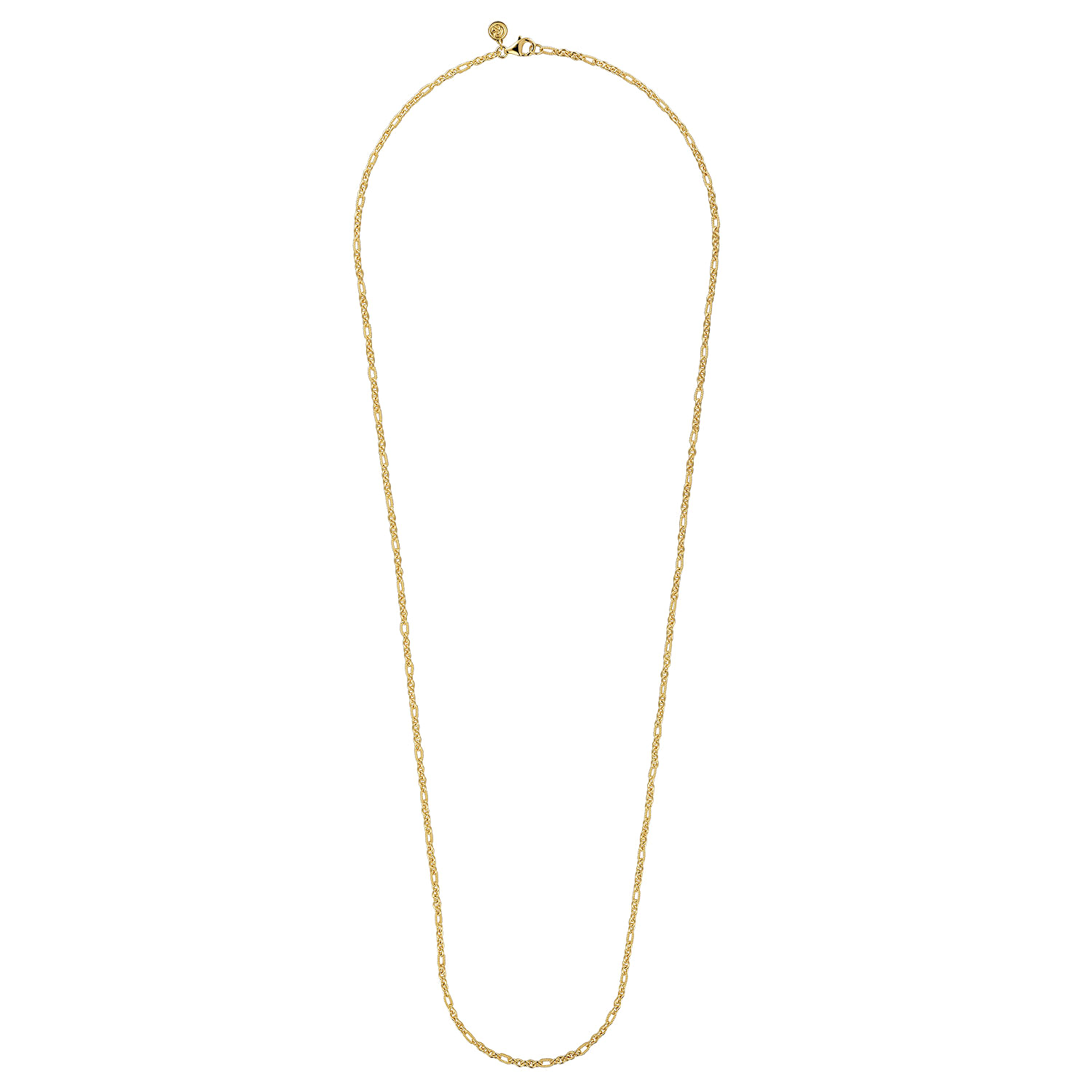 【U LAN】24SS★ [LAN ARCHIVE] Star Twin Rope Necklace 14K Yellow Gold Link Chain Necklace with Twisted Rope