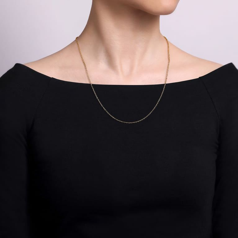 14K Yellow Gold Link Chain Necklace - Shot 3