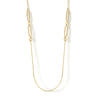 14K Yellow Gold Link Station Necklace With Hollow Paperclip Chain