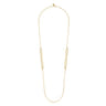 14K Yellow Gold Link Station Necklace With Hollow Paperclip Chain