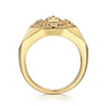 14K Yellow Gold Lion Head Ring in High Polished Finish