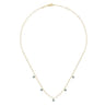 14K Yellow Gold London Blue Topaz Station Necklace