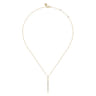 14K Yellow Gold Long Diamond Drop Bar Necklace - 0.35 ct