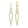 14K Yellow Gold Long Diamond Teardrop Earrings - 1 ct