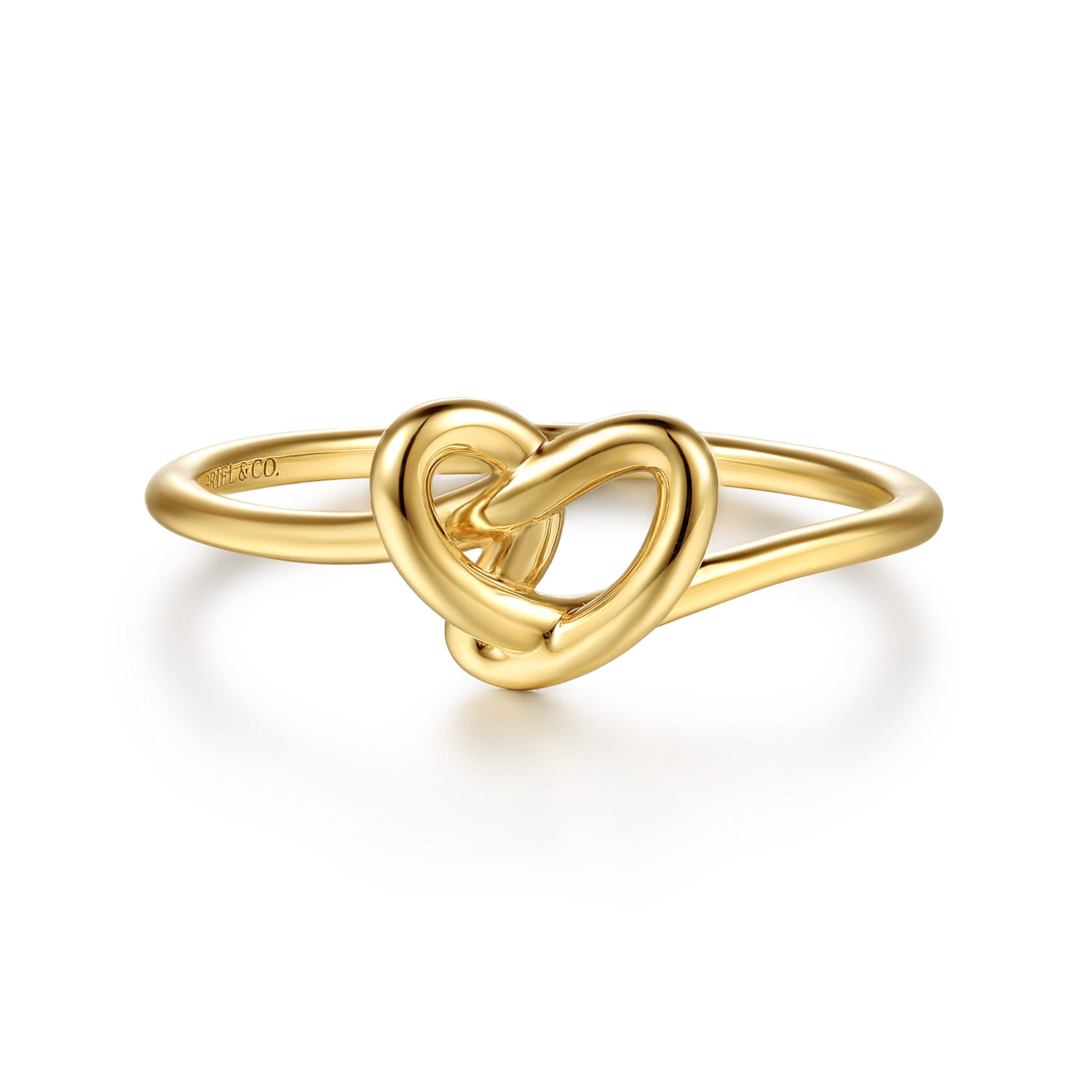 14K Yellow Gold Love Knot Stackable Ring - Shot 1