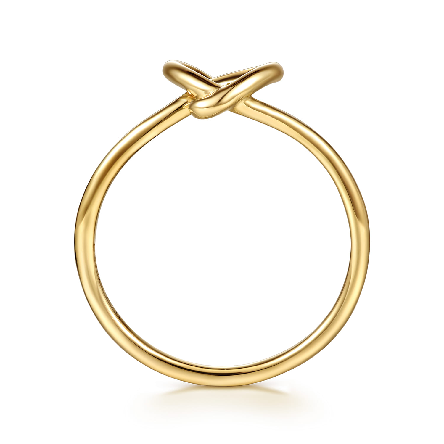 14K Yellow Gold Love Knot Stackable Ring - Shot 2