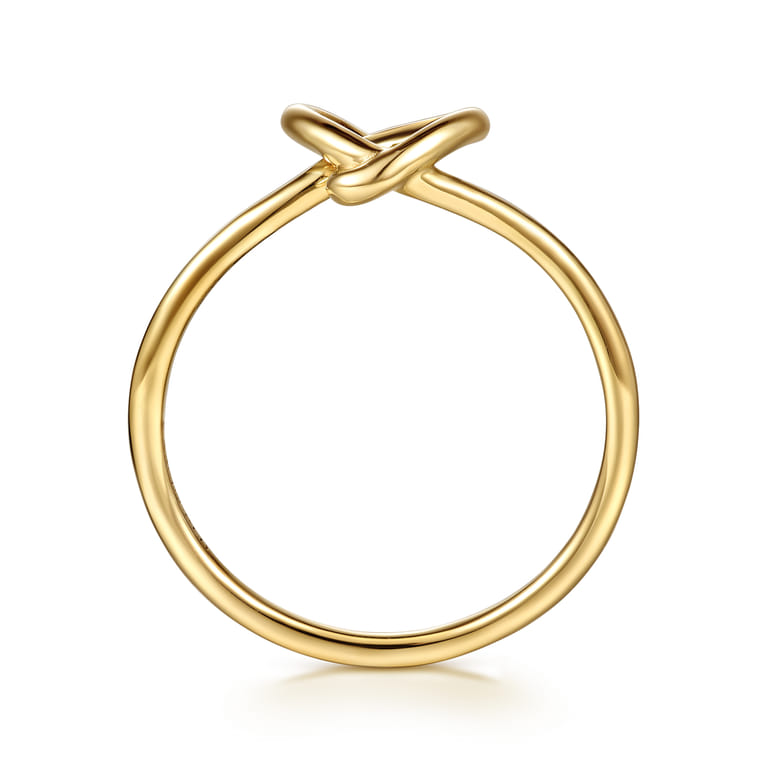 14K Yellow Gold Love Knot Stackable Ring - Shot 2