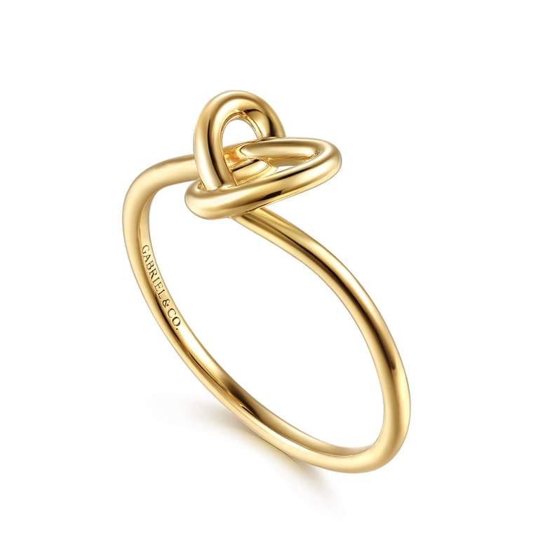 14K Yellow Gold Love Knot Stackable Ring - Shot 3