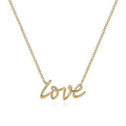 14K Yellow Gold Love Necklace