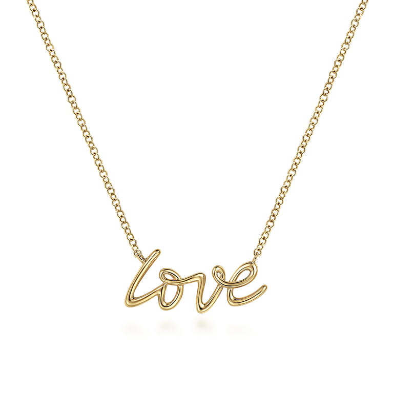 14K Yellow Gold Love Necklace - Shot 1