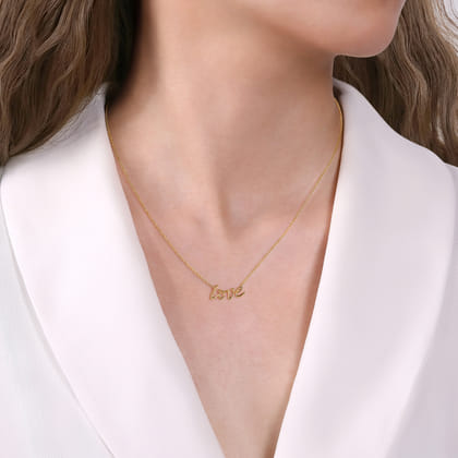 14K Yellow Gold Love Necklace
