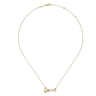 14K Yellow Gold Love Pendant Necklace with Diamond Accent - 0.18 ct