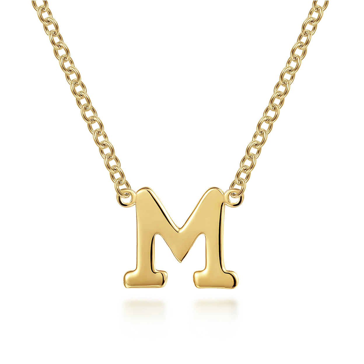 14k Yellow Gold Initial Contemporary Necklace. SKU: NK6928M-Y4JJJ 