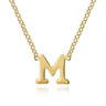 14K Yellow Gold M Initial Necklace