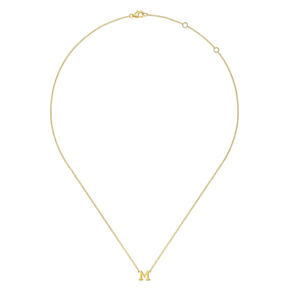 14K Yellow Gold M Initial Necklace