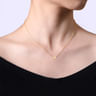 14K Yellow Gold M Initial Necklace