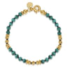 14K Yellow Gold Malachite Beads Bracelet