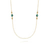 14K Yellow Gold Malachite and Bujukan Bead Station Necklace
