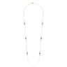 14K Yellow Gold Malachite and Bujukan Bead Station Necklace
