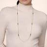 14K Yellow Gold Malachite and Bujukan Bead Station Necklace