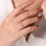 14K Yellow Gold Manmade Alexandrite Stackable Ring