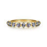 14K Yellow Gold Manmade Alexandrite Stackable Ring