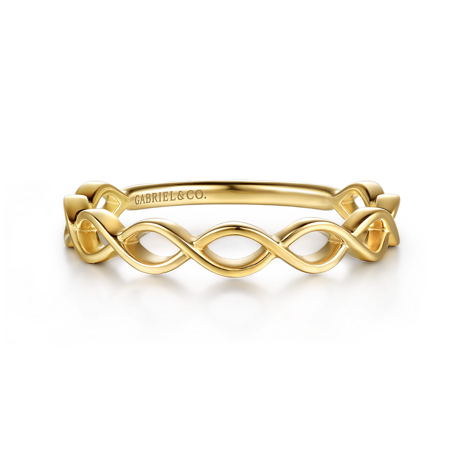 14K Yellow Gold Maqurise Shape Stackable Ring - Shot 1