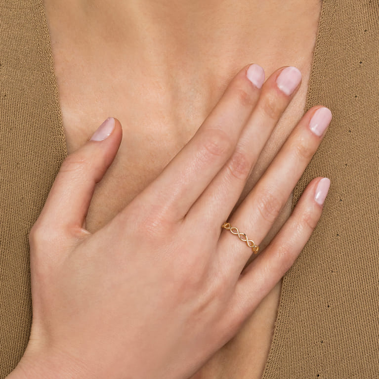 14K Yellow Gold Maqurise Shape Stackable Ring - Shot 5