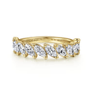 14K Yellow Gold Marquise Diamond Anniversary Band
