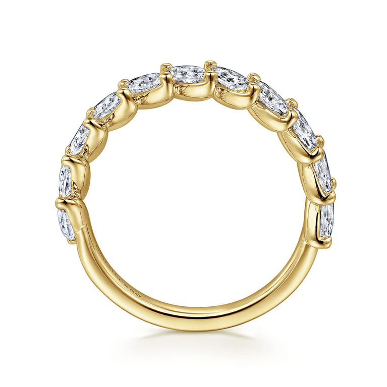 Fancy Wedding Ring in 14k Yellow Gold with Marquise Natural Diamond at Gabriel & Co. - Shot 2