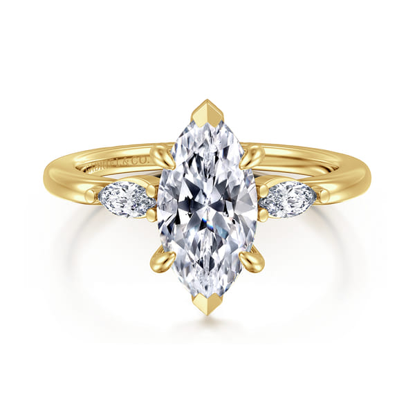 Marquise Diamond Engagement Ring in Yellow Gold