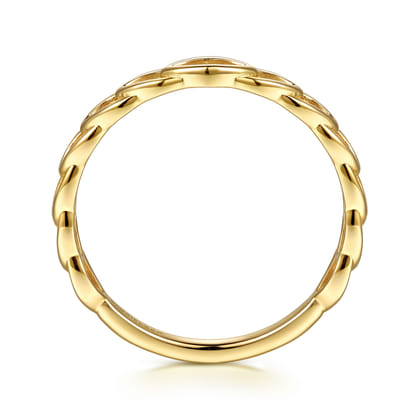 14K Yellow Gold Marquise Shape Stackable Ring