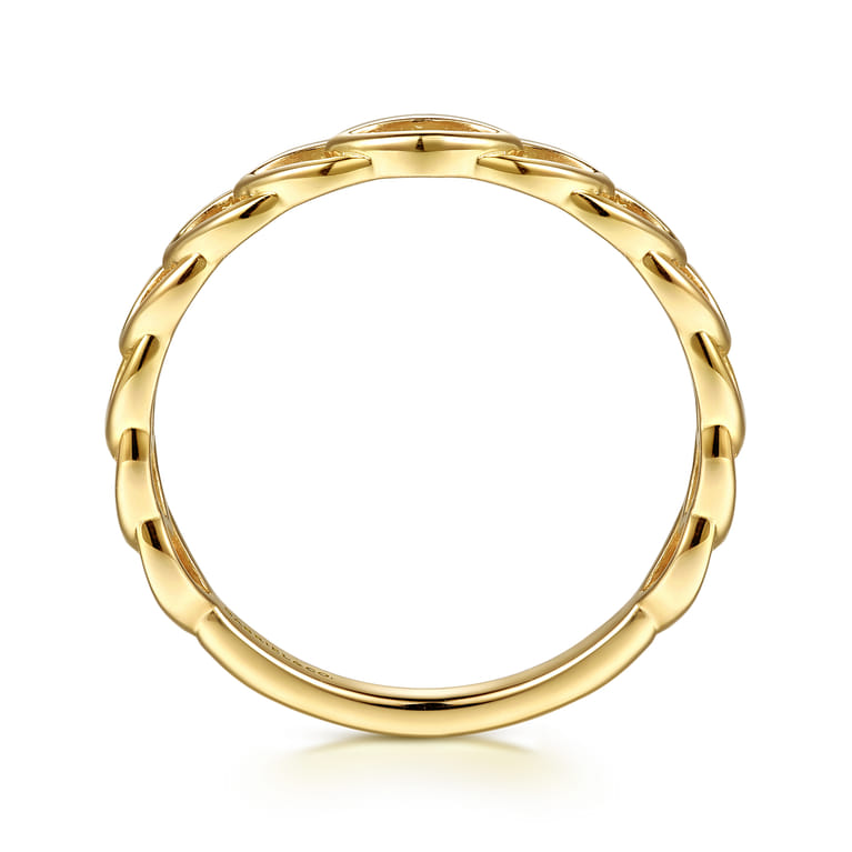 14K Yellow Gold Marquise Shape Stackable Ring - Shot 2