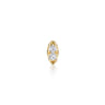 14K Yellow Gold Marquise Shaped Diamond Single Flatback Stud Earring - 0.05 ct