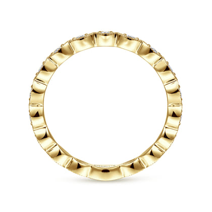 14K Yellow Gold Marquise Station Diamond Stackable Ring