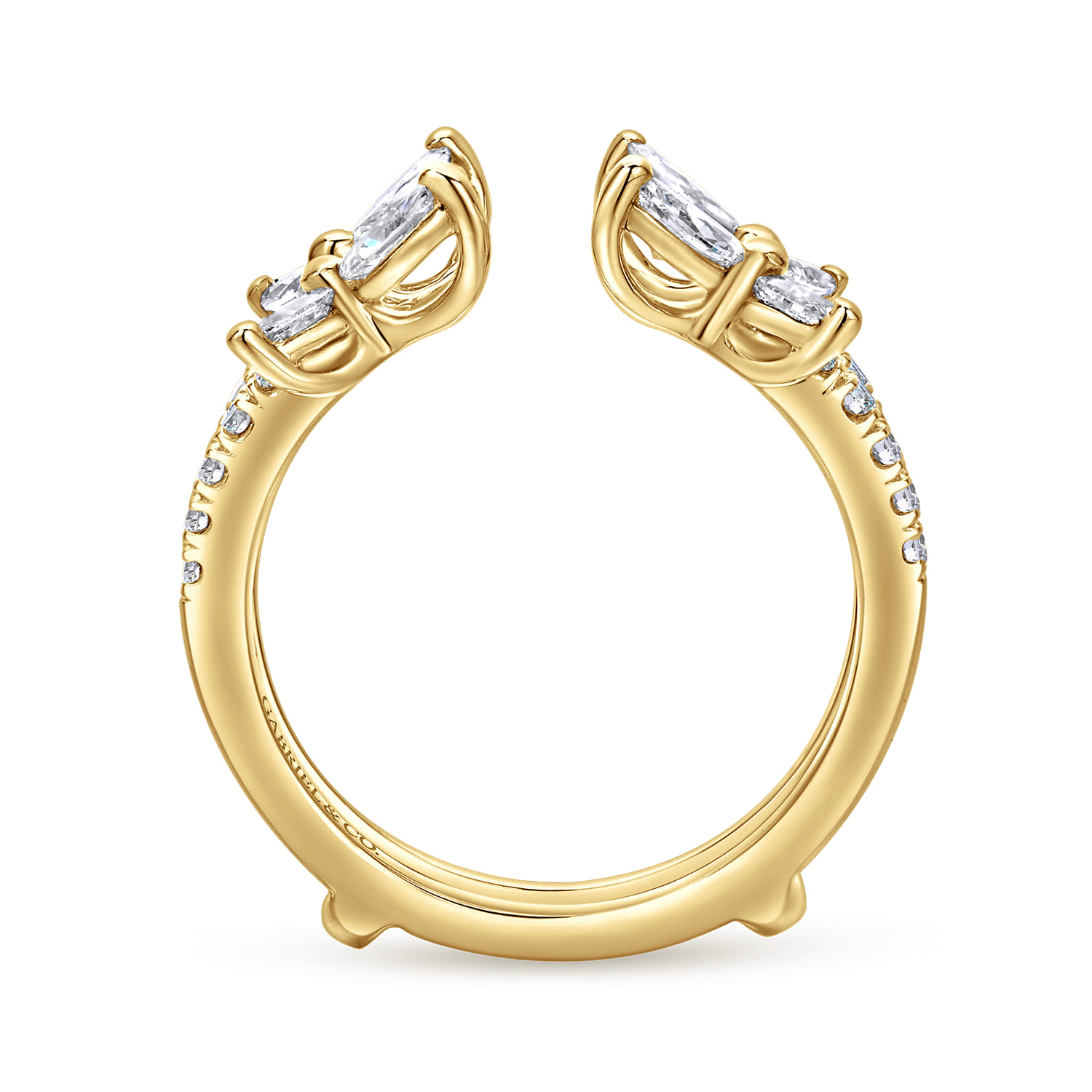 Enhancer Wedding Ring in 14k Yellow Gold with Marquise Natural Diamond at Gabriel & Co. - Shot 2