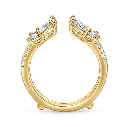 14K Yellow Gold Marquise and Round Diamond Ring Enhancer
